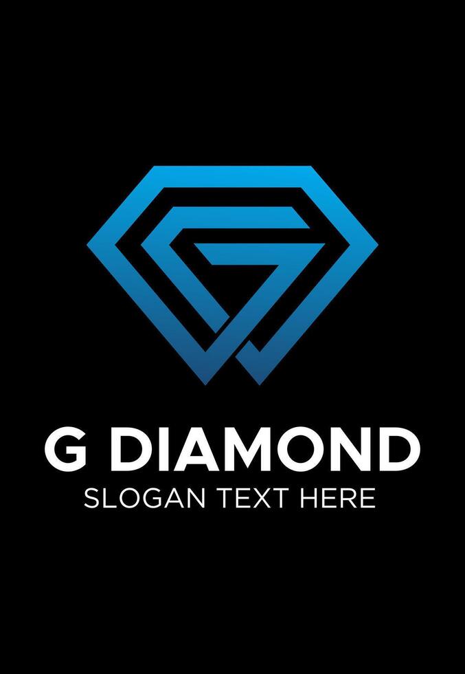 g diamond idea logo design vector
