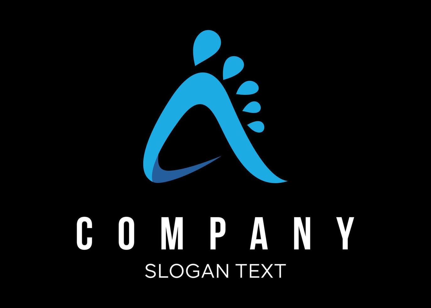 initial A with foot idea logo design vector