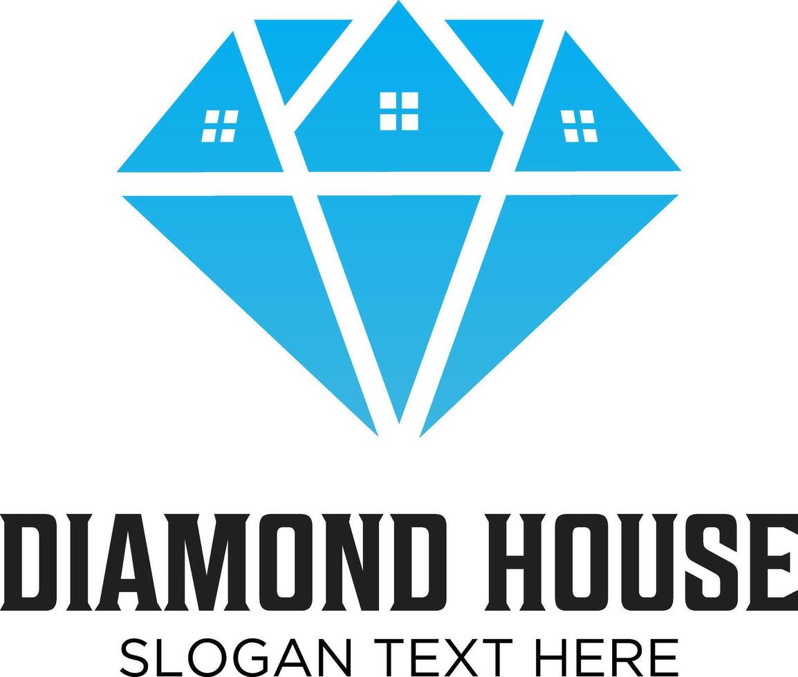diamond house idea logo design vector