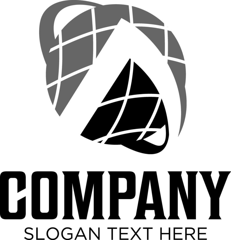 initial A with earth idea logo design vector