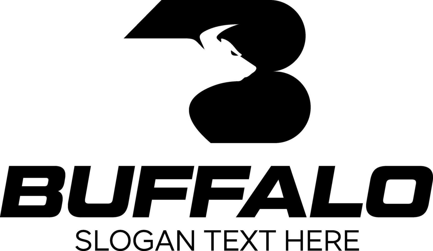 initial B buffalo idea logo design vector
