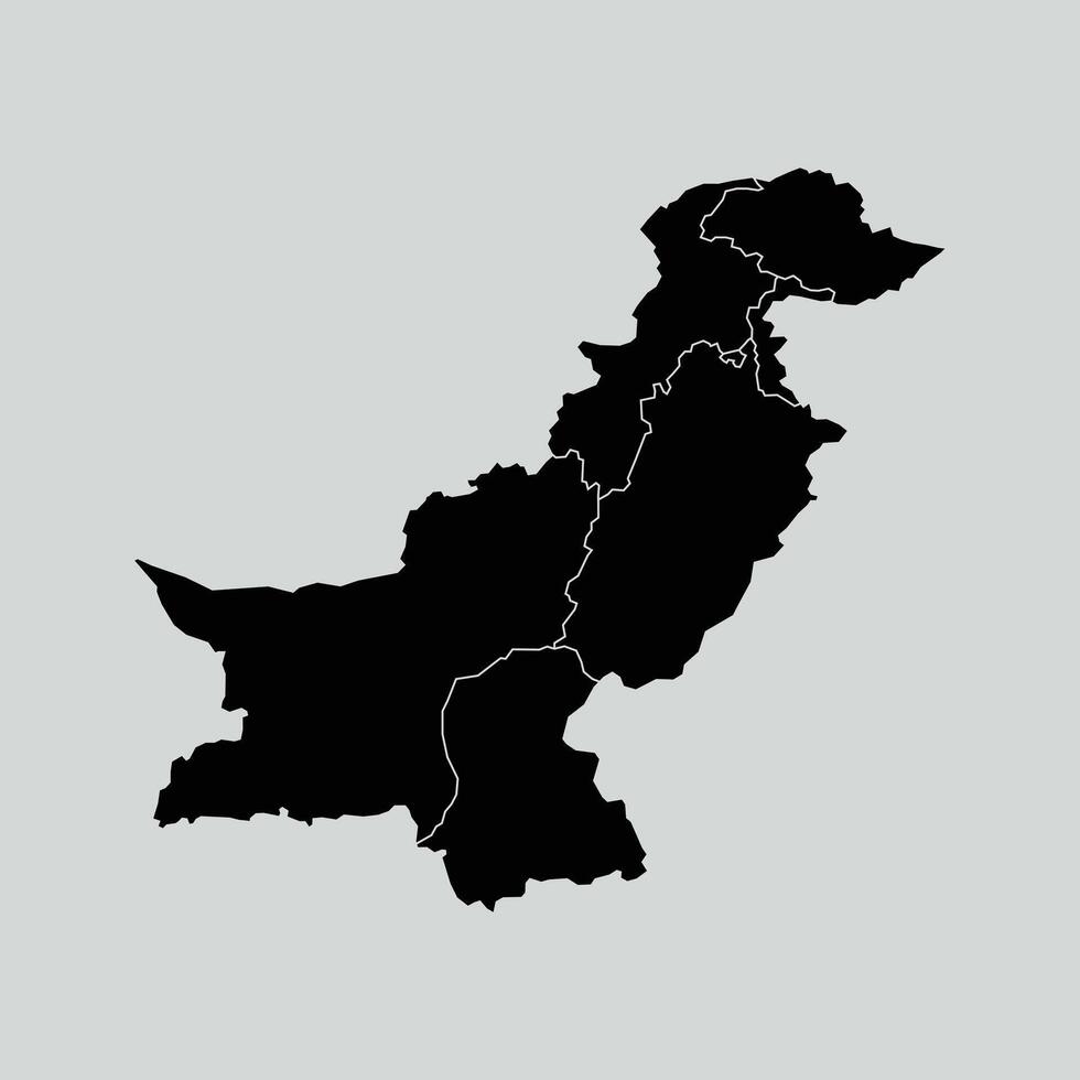 Illustration of Pakistan map divided into states and territories. White flat design isolated on a white background. Highly detailed illustration Middle East vector