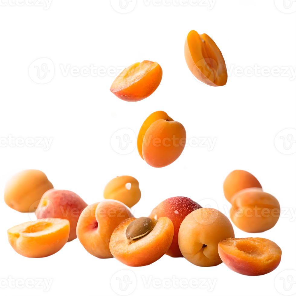 Falling Apricots Studio Shot Transparent Background png