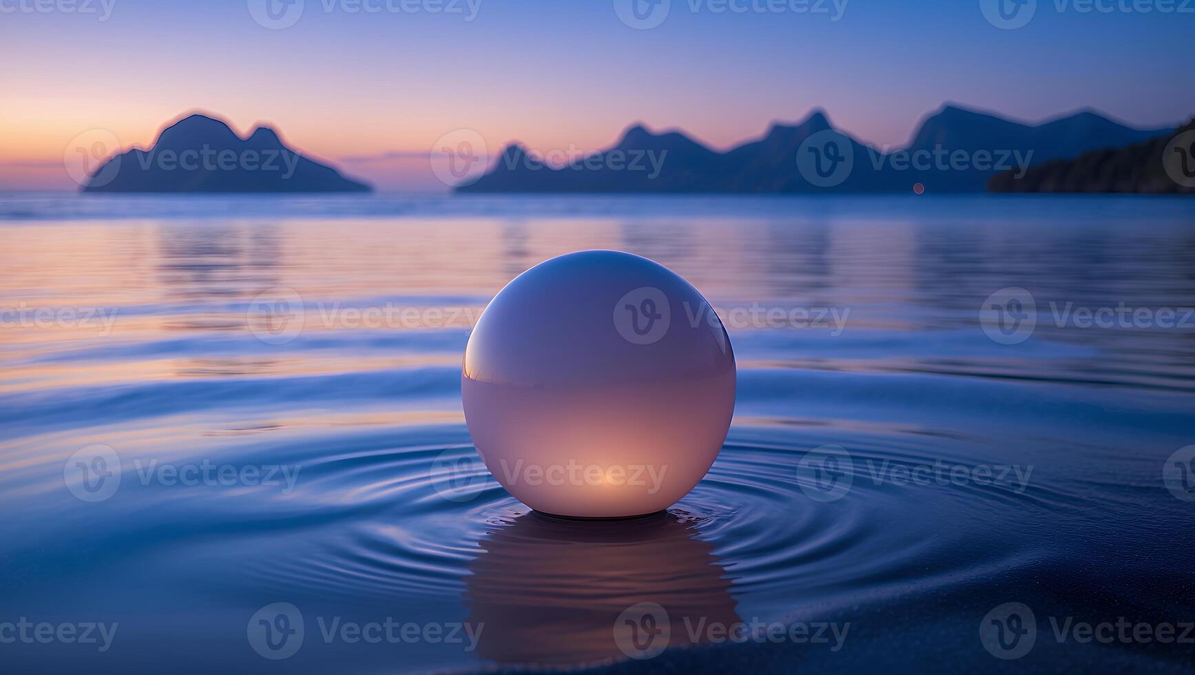 Orb on Beach at Sunset photo