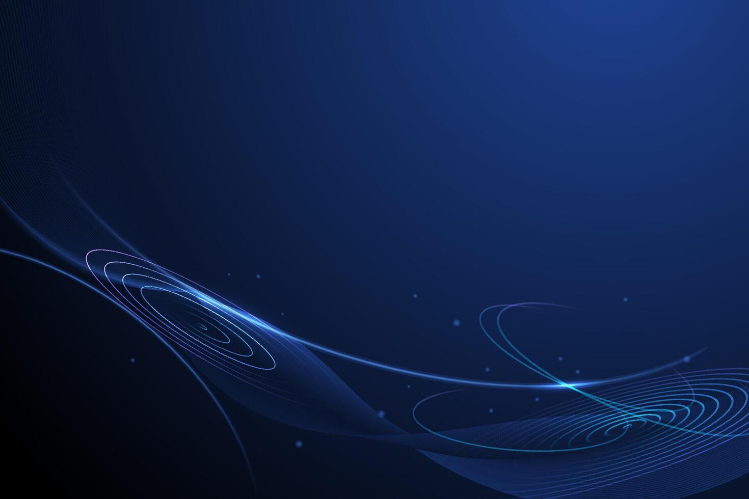 Abstract dynamic geometric shape, wave flow line, light effect and texture on blue gradient color for wallpaper, template banner. Illustration modern graphic design for futuristic background vector
