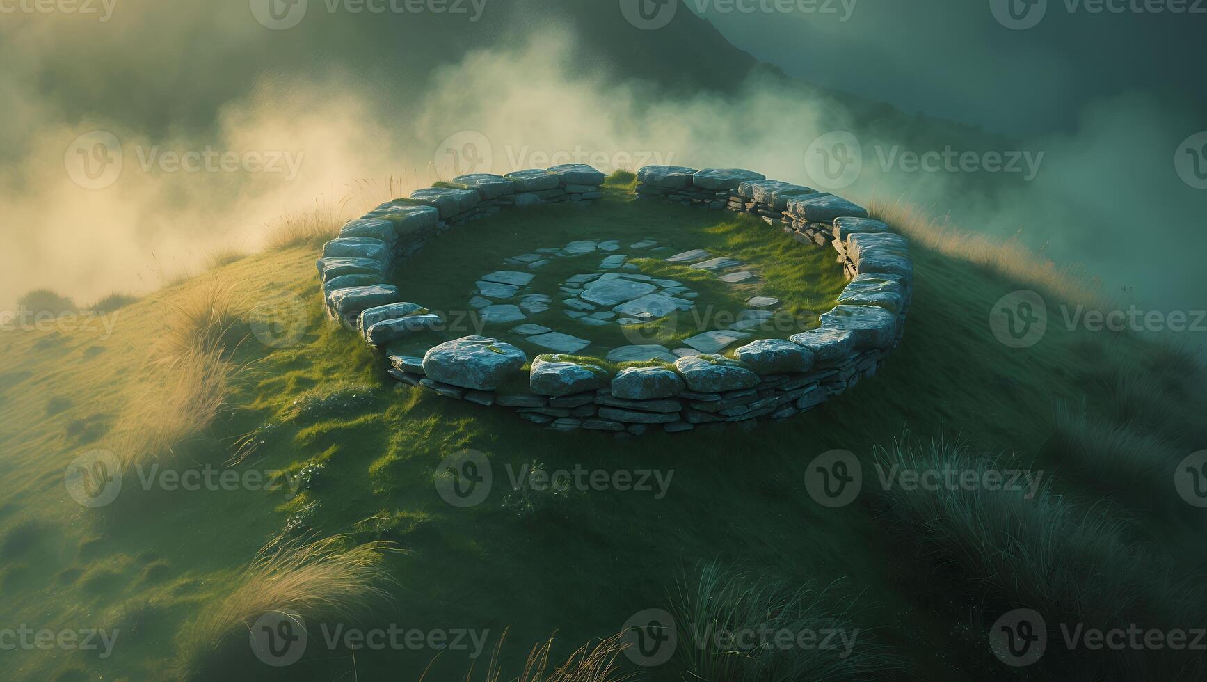 Stone Circle on Grassy Hill photo