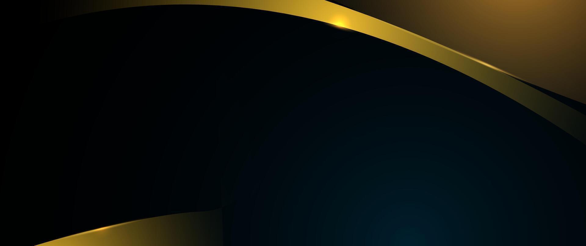 Light Gold line on dark blue color background. vector