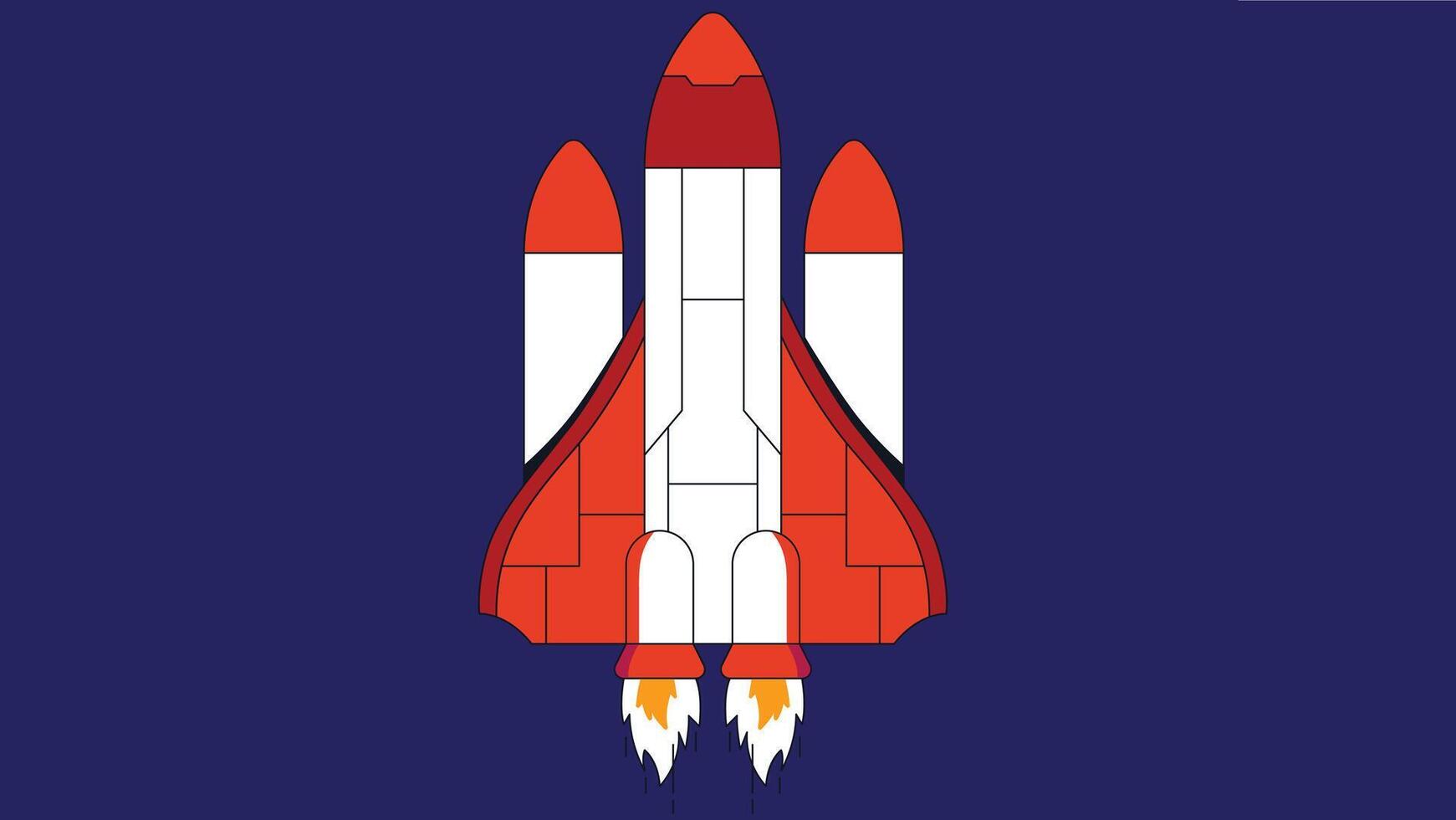 A powerful rocket launching into space, leaving a trail of smoke and fire behind, representing human achievement vector