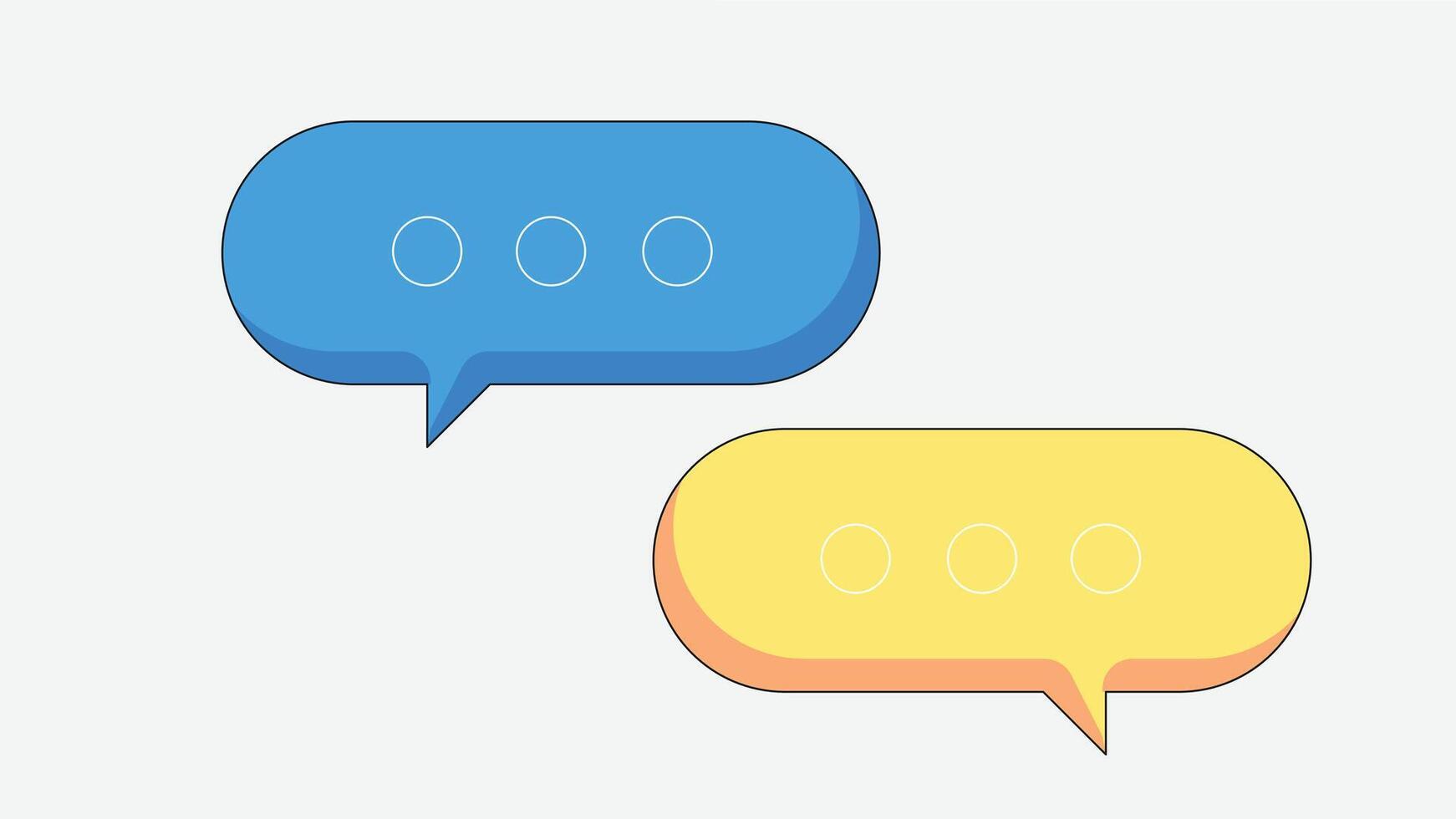 Illustration of chat bubbles used for texting and communication, featuring overlapping message shapes in various colors vector