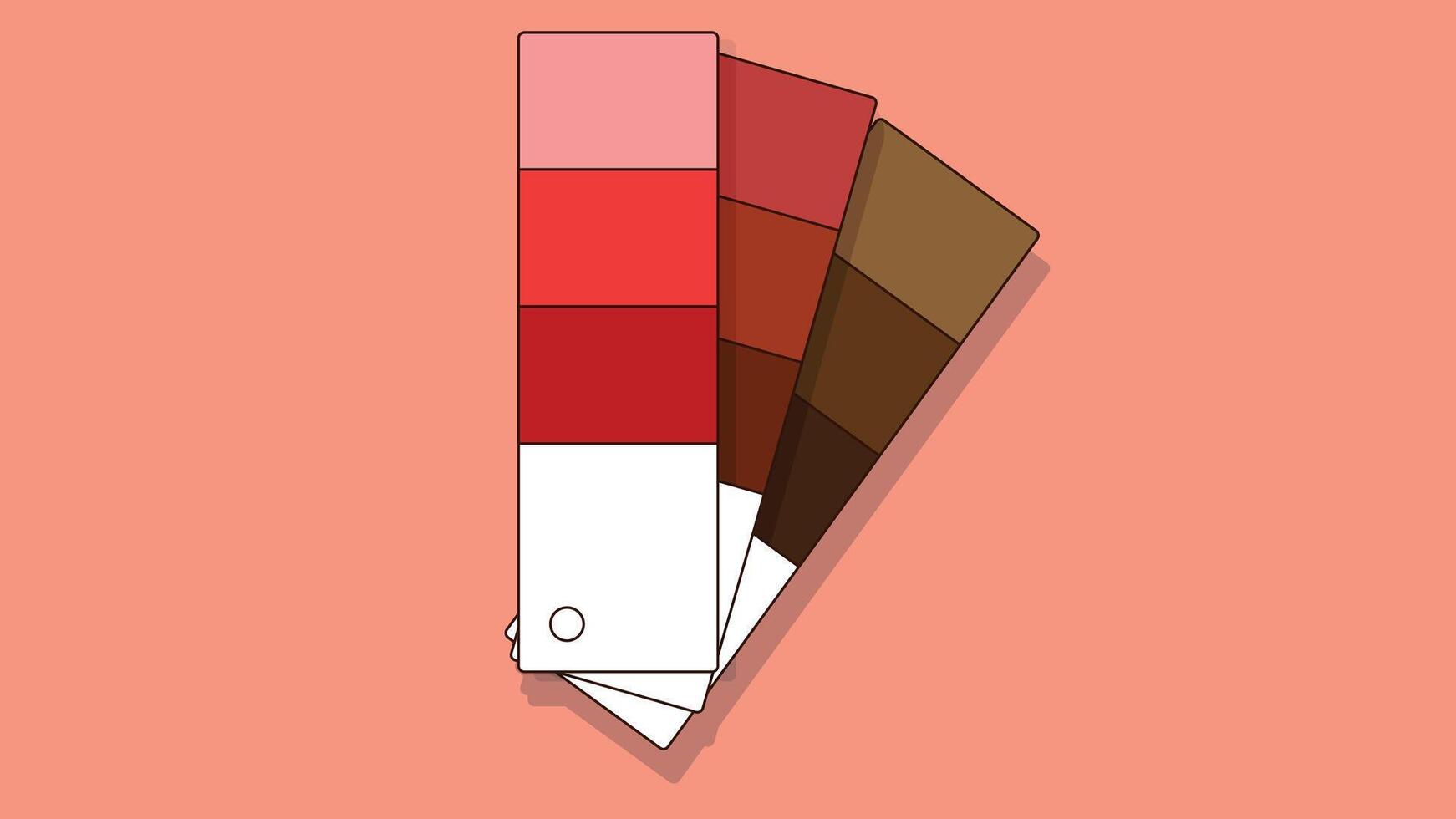 A clean illustration of a color palette featuring various Pantone shades of red, arranged in swatches vector