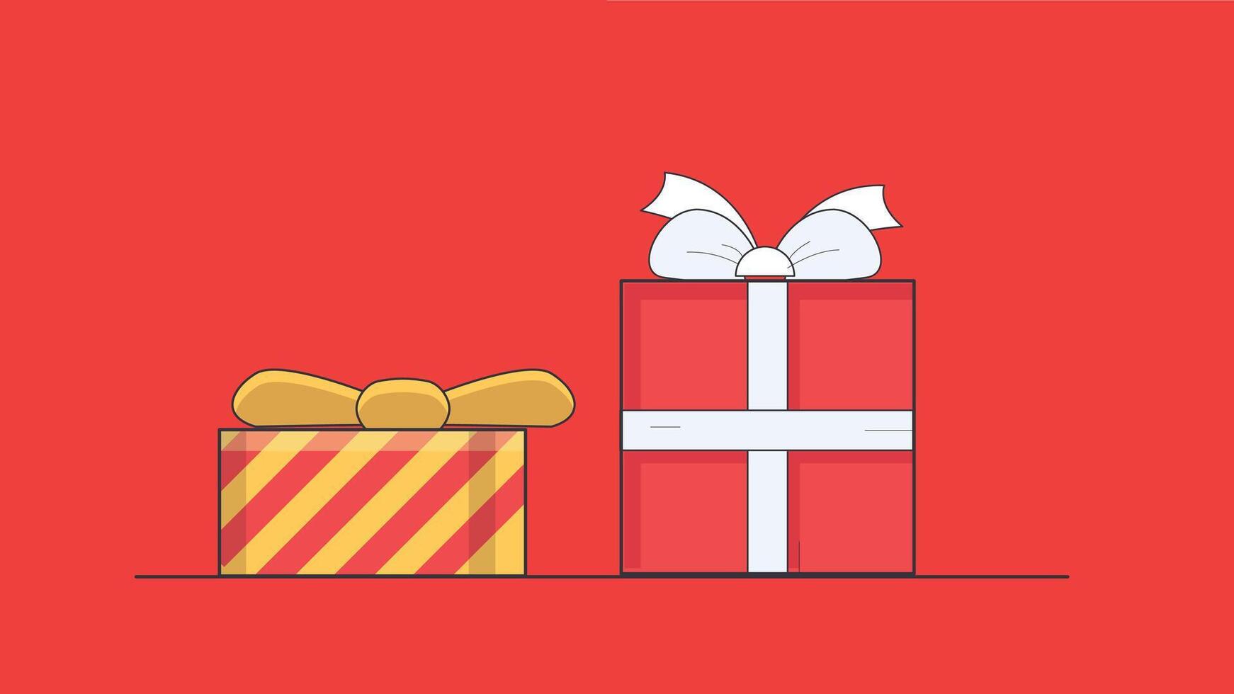 illustration of Christmas presents wrapped in festive paper with ribbons vector