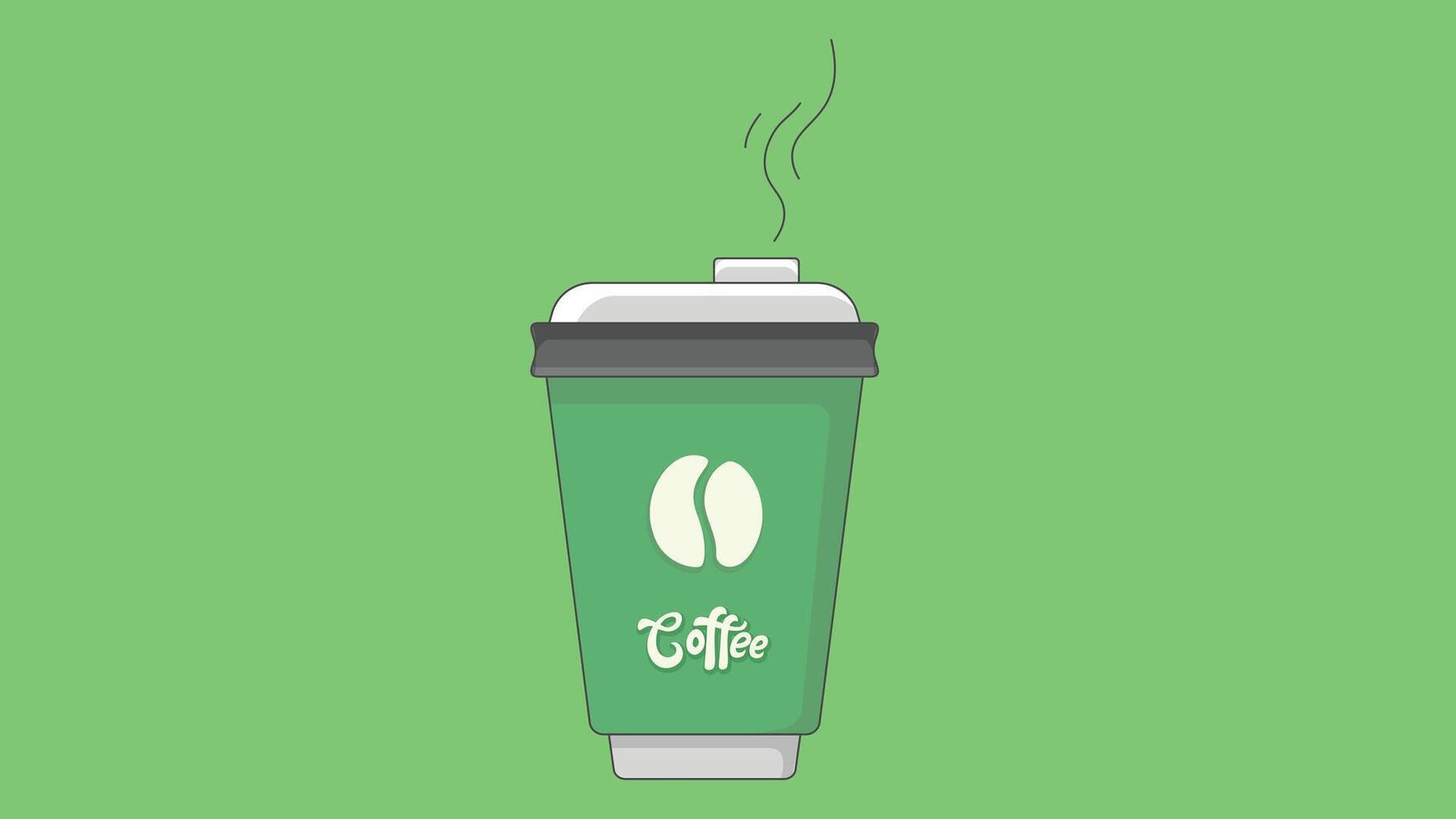 A simple paper coffee cup with a lid, ideal for on-the-go beverages. The cup features a classic design vector
