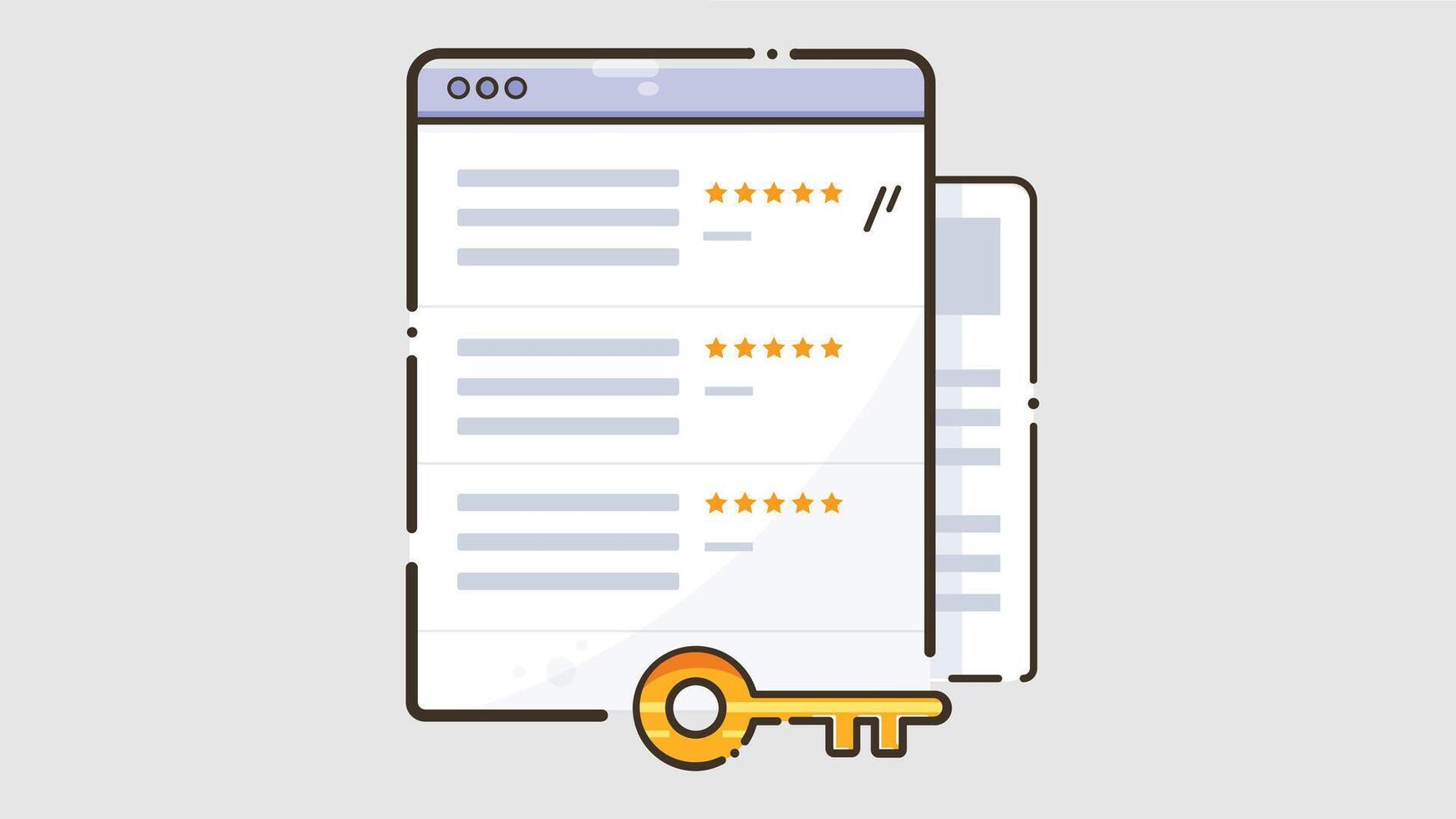Illustration of a password lock symbol displayed on a web browser page, representing online security, login authentication vector