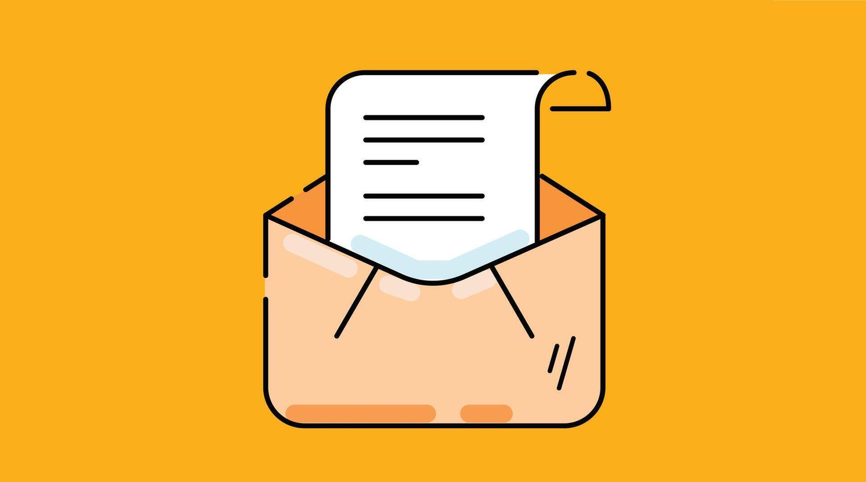 A stylized illustration of an opened envelope with a letter partially coming out. The scene captures the excitement of receiving a message vector