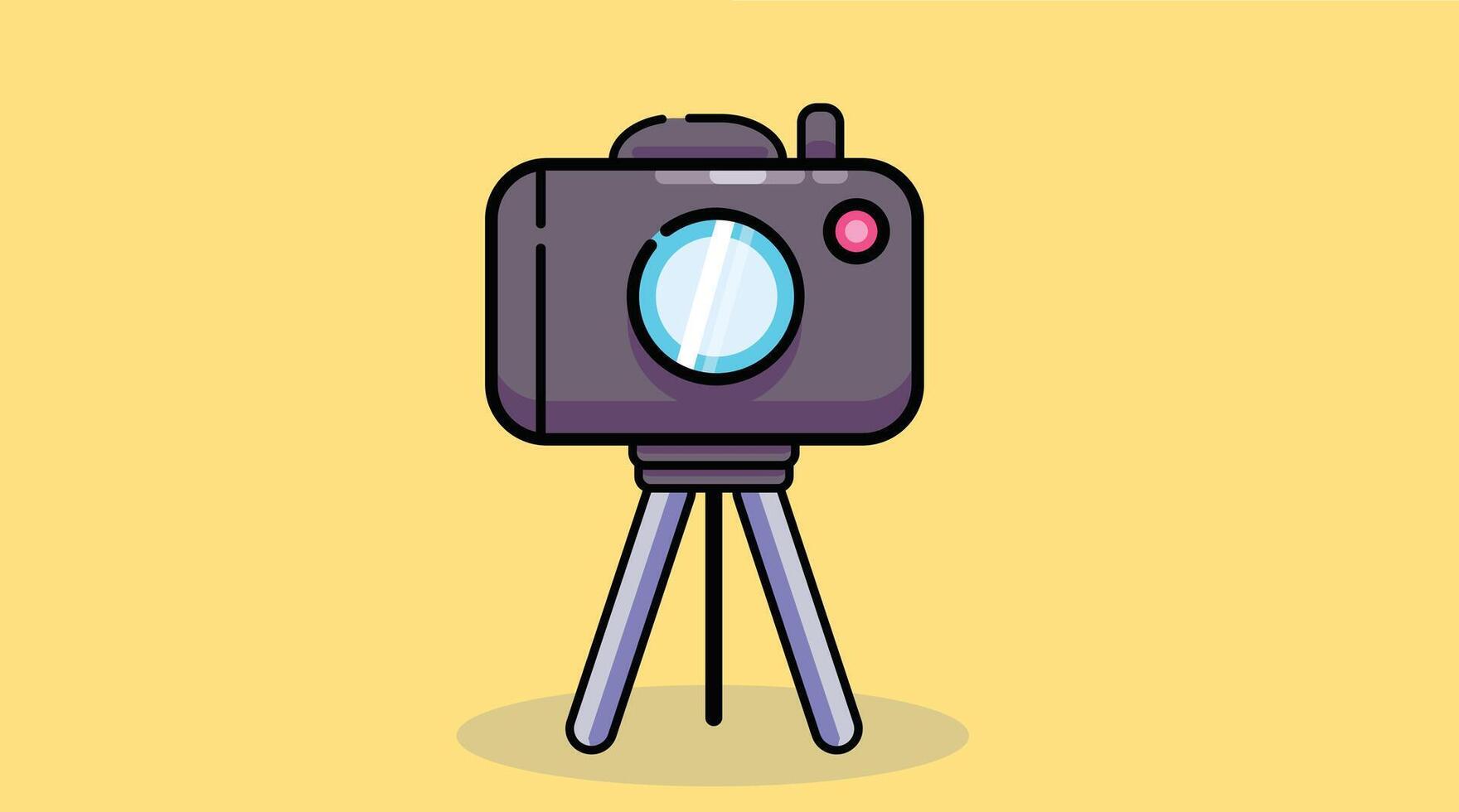 Professional camera mounted on a stand, used for photography or shoots in studio or outdoor settings with stable framing and high quality output vector