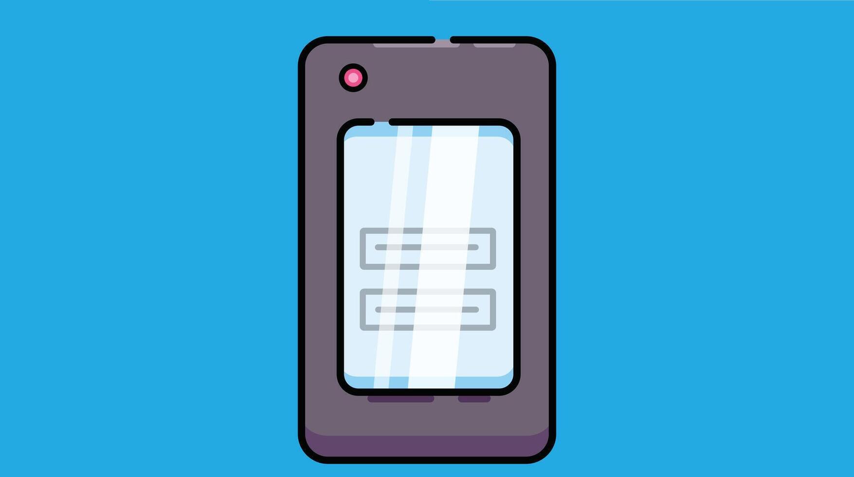 A PC computer case featuring a visible on and off button, commonly used for desktop setups, designed with front panel ports and ventilation details vector