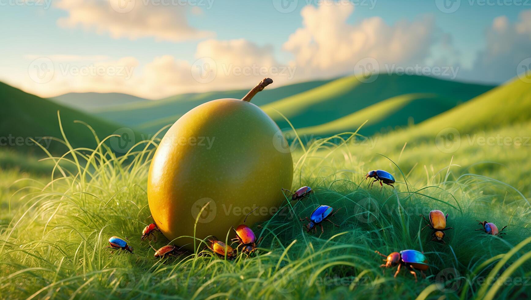 Pear with Beetles in a Field photo