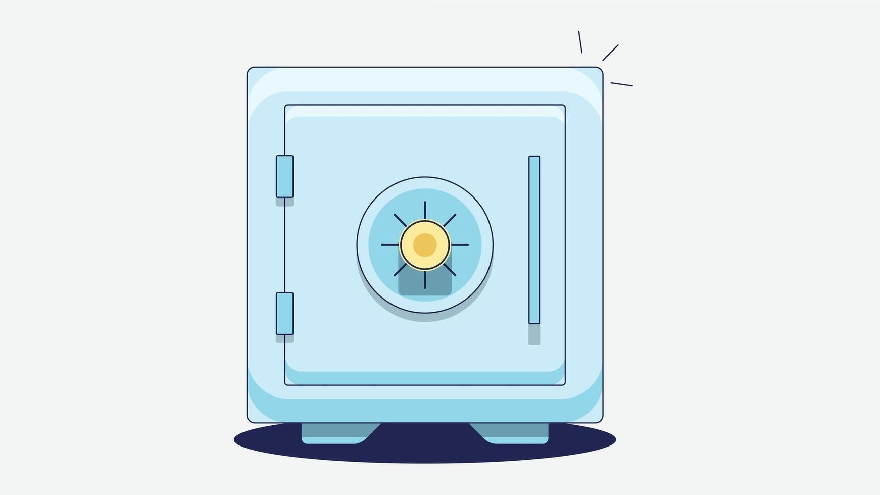 closed money safe with money bills inside. The safe is securely locked vector