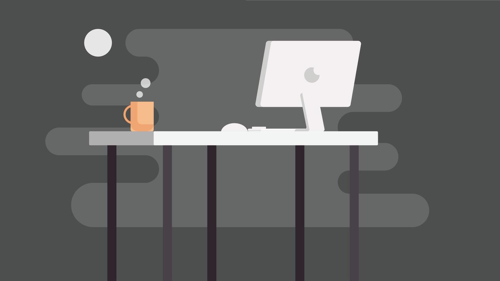 laptop on a desk, symbolizing remote work and freelancing, with a calm, focused atmosphere vector