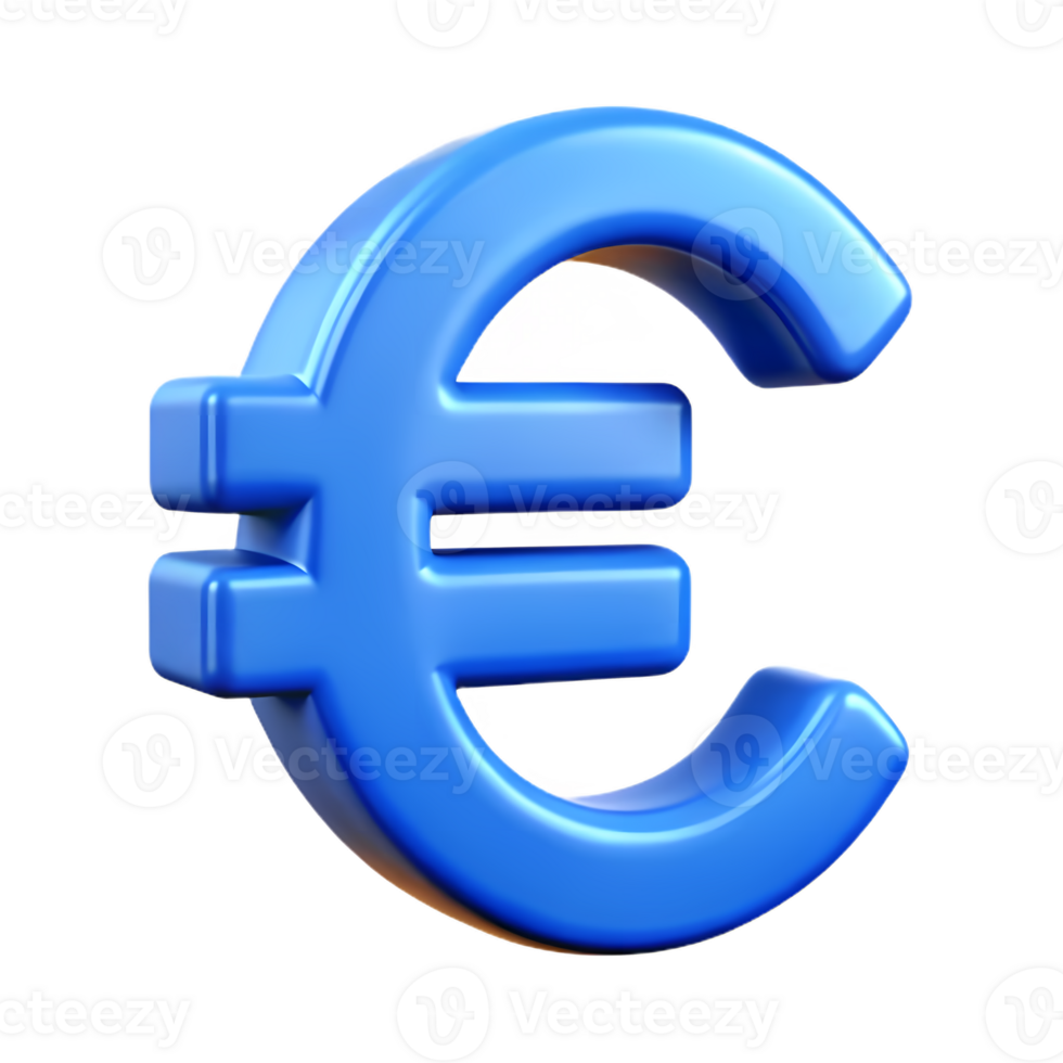 Euro symbol - 3d render png