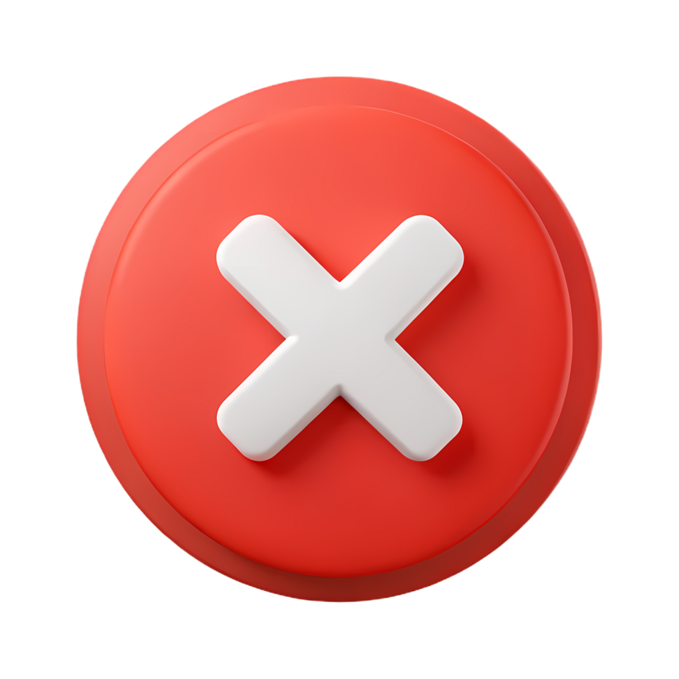 A red button with an x on it png