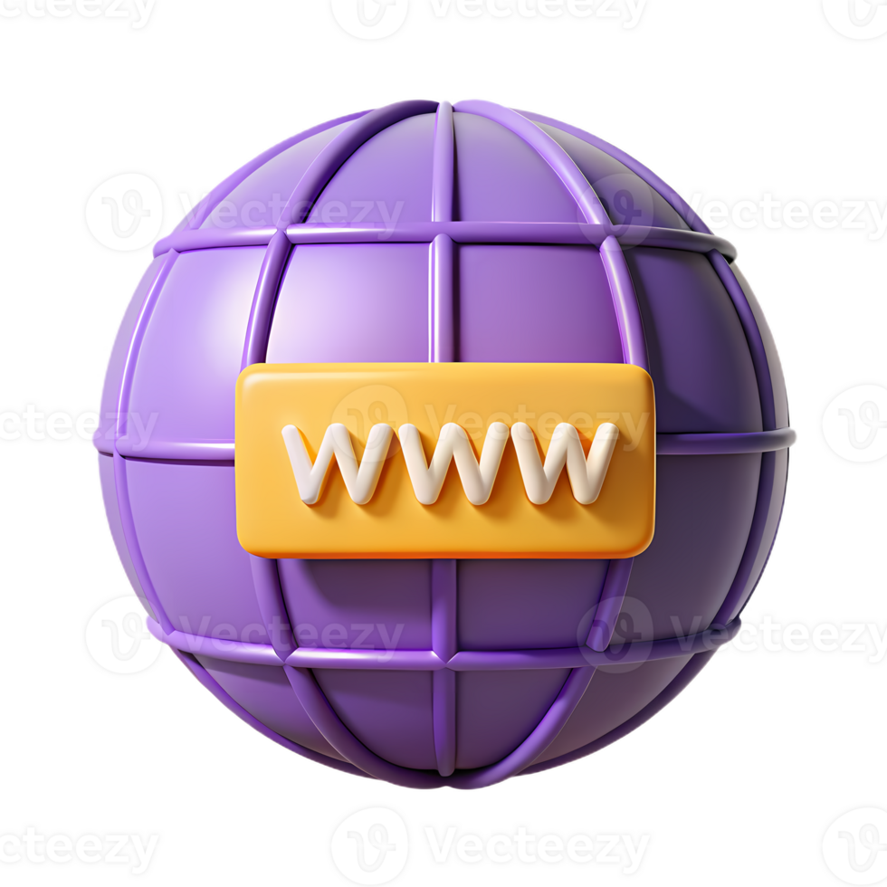 A purple web globe with the word www on it png