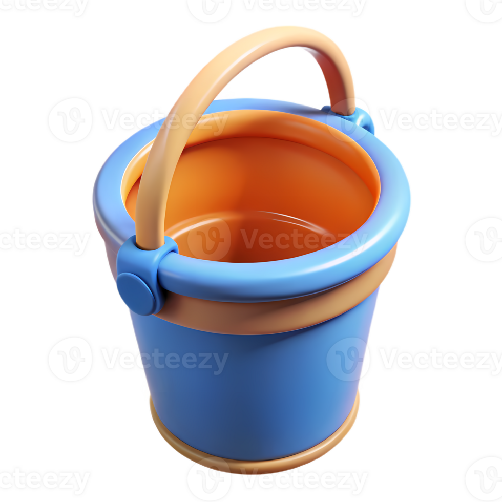 A blue bucket with a handle and a handle png