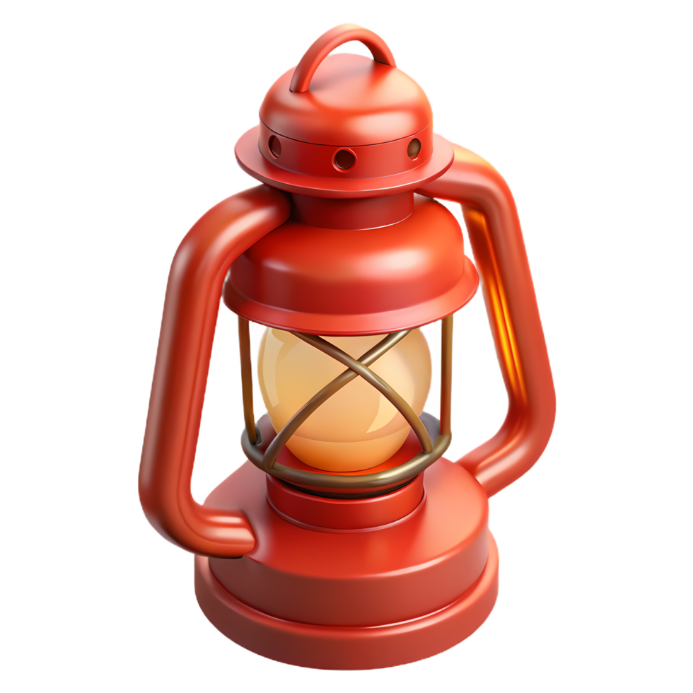 A red lantern with a yellow light png