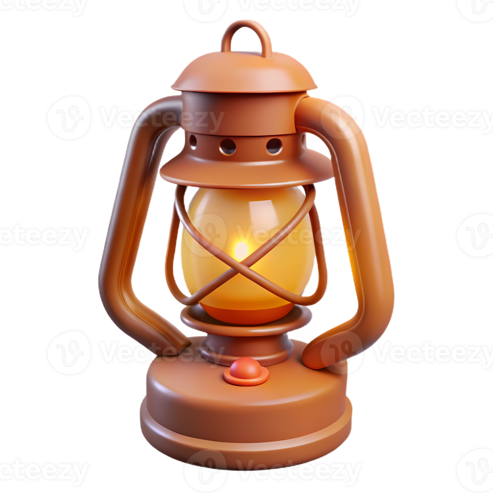 A small orange lantern with a light on it png
