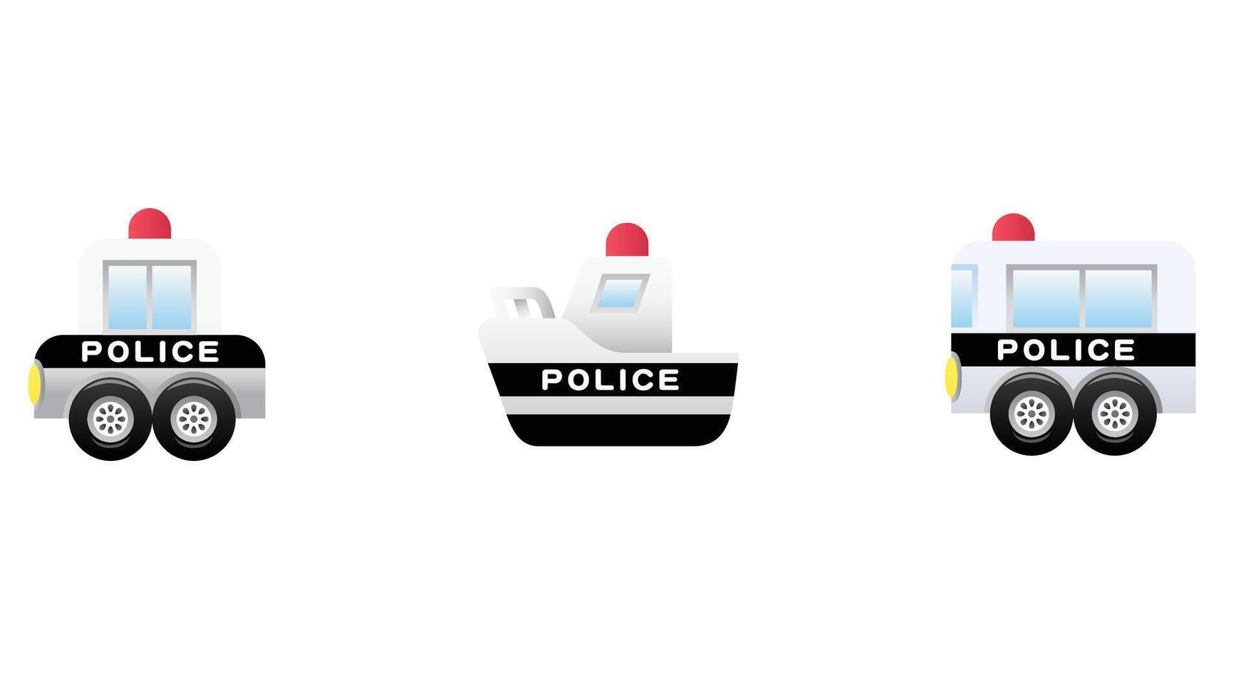 design featuring various police vehicles, showcasing elements like patrol cars, emergency lights, and sirens vector