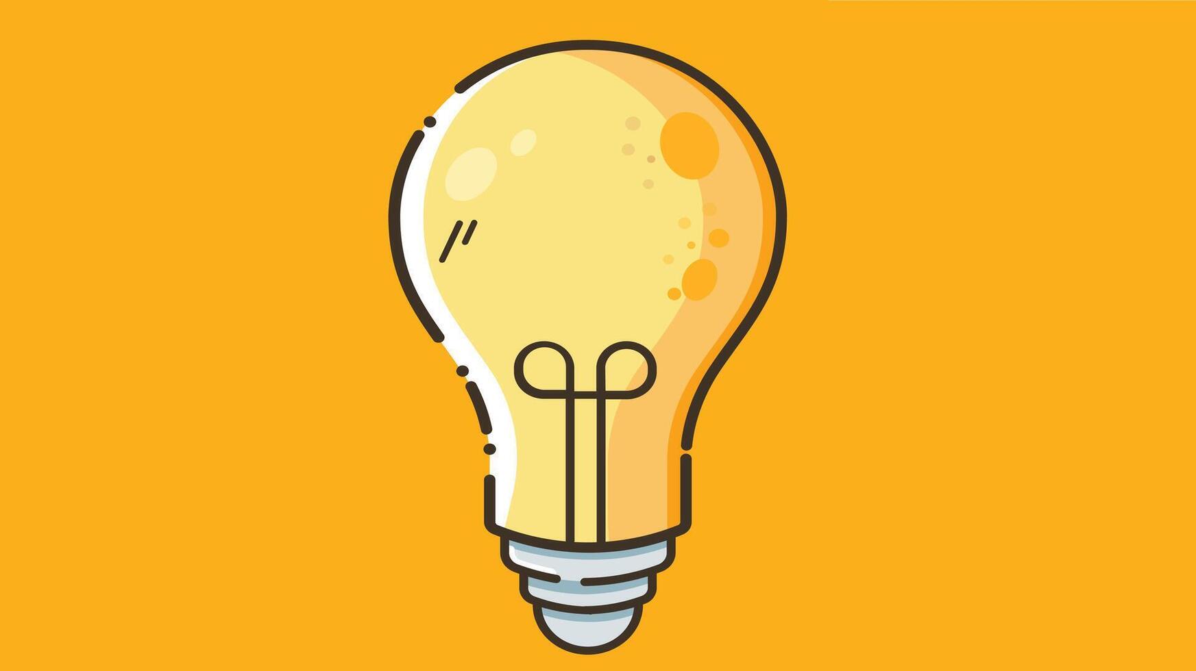 Illustration of a glowing light bulb isolated on a plain background, symbolizing creativity, innovation, and bright ideas vector