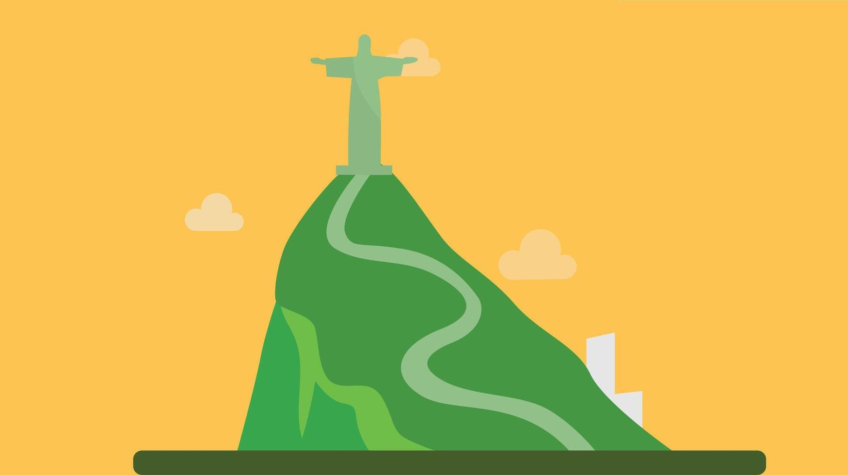 Christ the Redeemer statue in Rio de Janeiro, towering over the city, with open arms, symbolizing peace and faith vector
