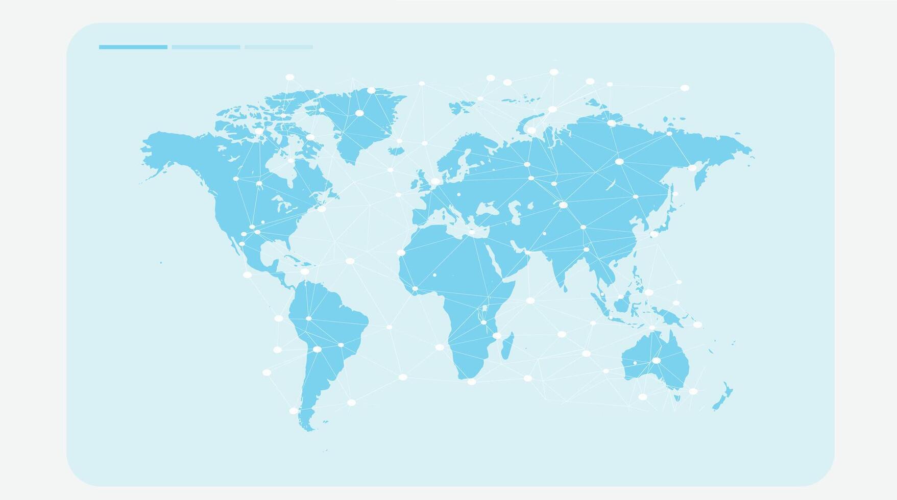 A flat design world map showcasing continents and countries in a minimalist blue style vector