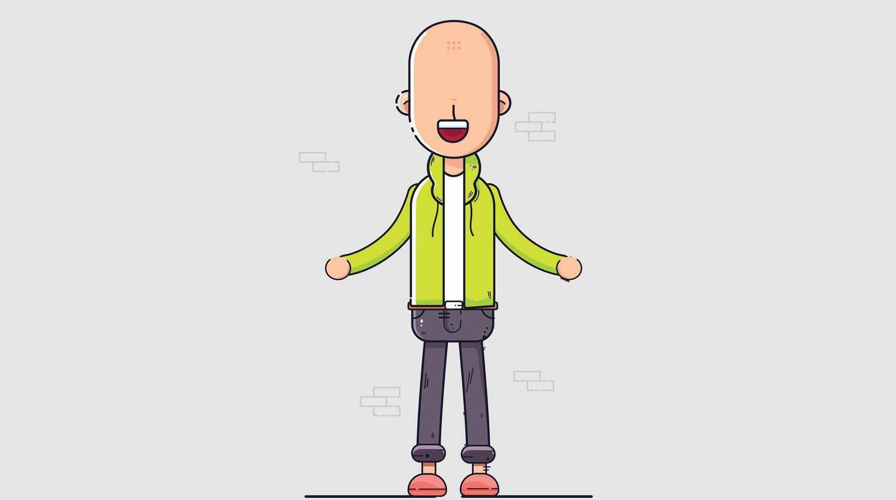 Cute cartoon characters with expressive faces and colorful outfits vector