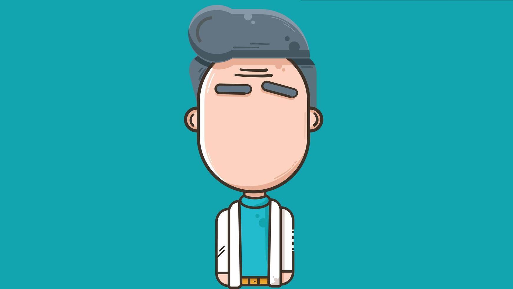 Cute cartoon style characters with expressive faces vector