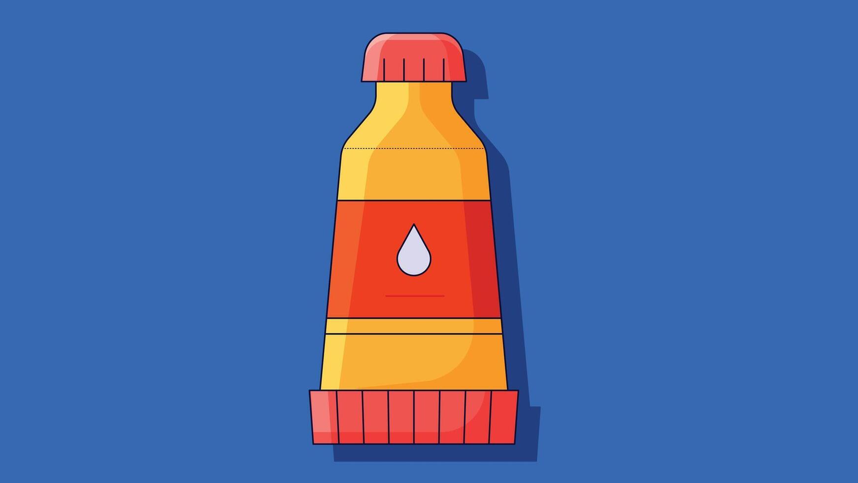 Flat illustration of a glue stick bottle with shadow on a solid background, representing a common stationery item used for paper crafts, office tasks, and school activities vector