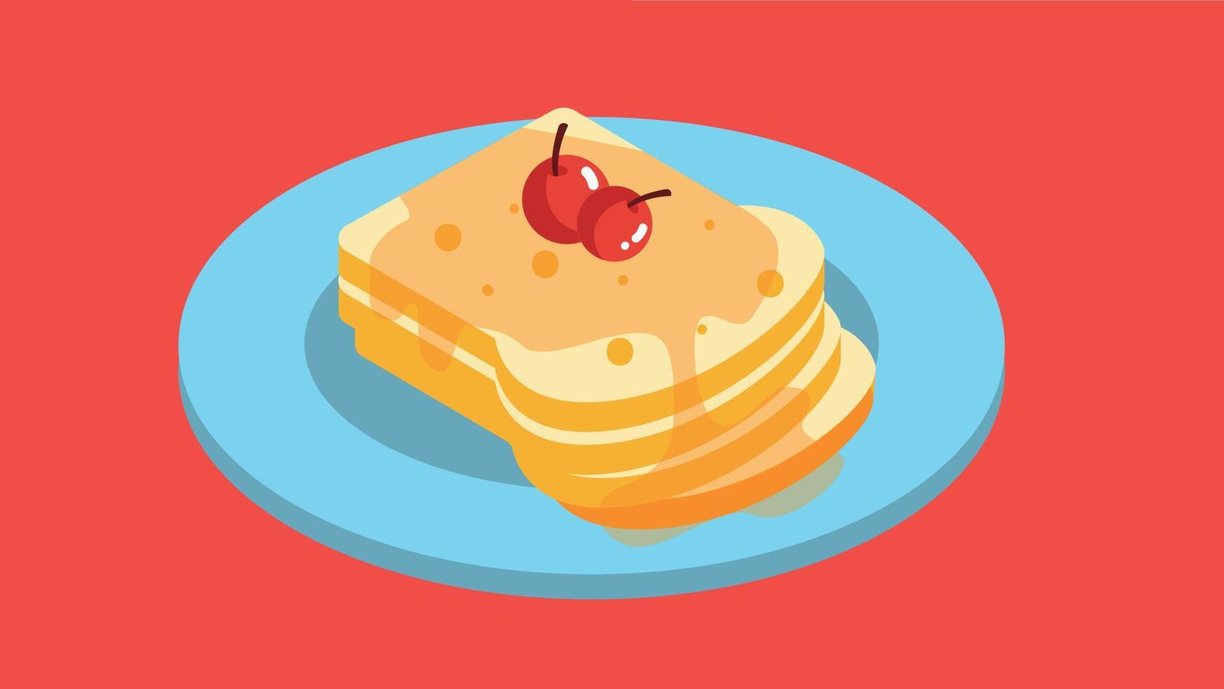 A delicious breakfast scene featuring a plate stacked with fluffy pancakes, topped with syrup and fresh fruits, capturing the warmth and comfort of a morning meal vector