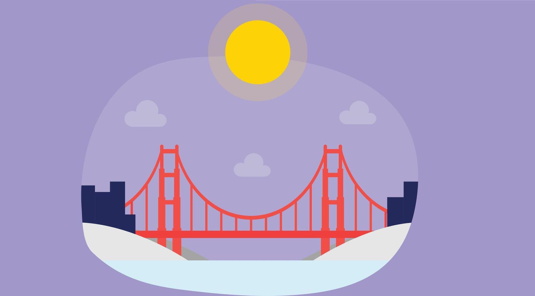 The Golden Gate Bridge, an iconic red suspension bridge in San Francisco, spanning the Golden Gate Strait, symbolizing engineering marvel and a major cultural landmark vector