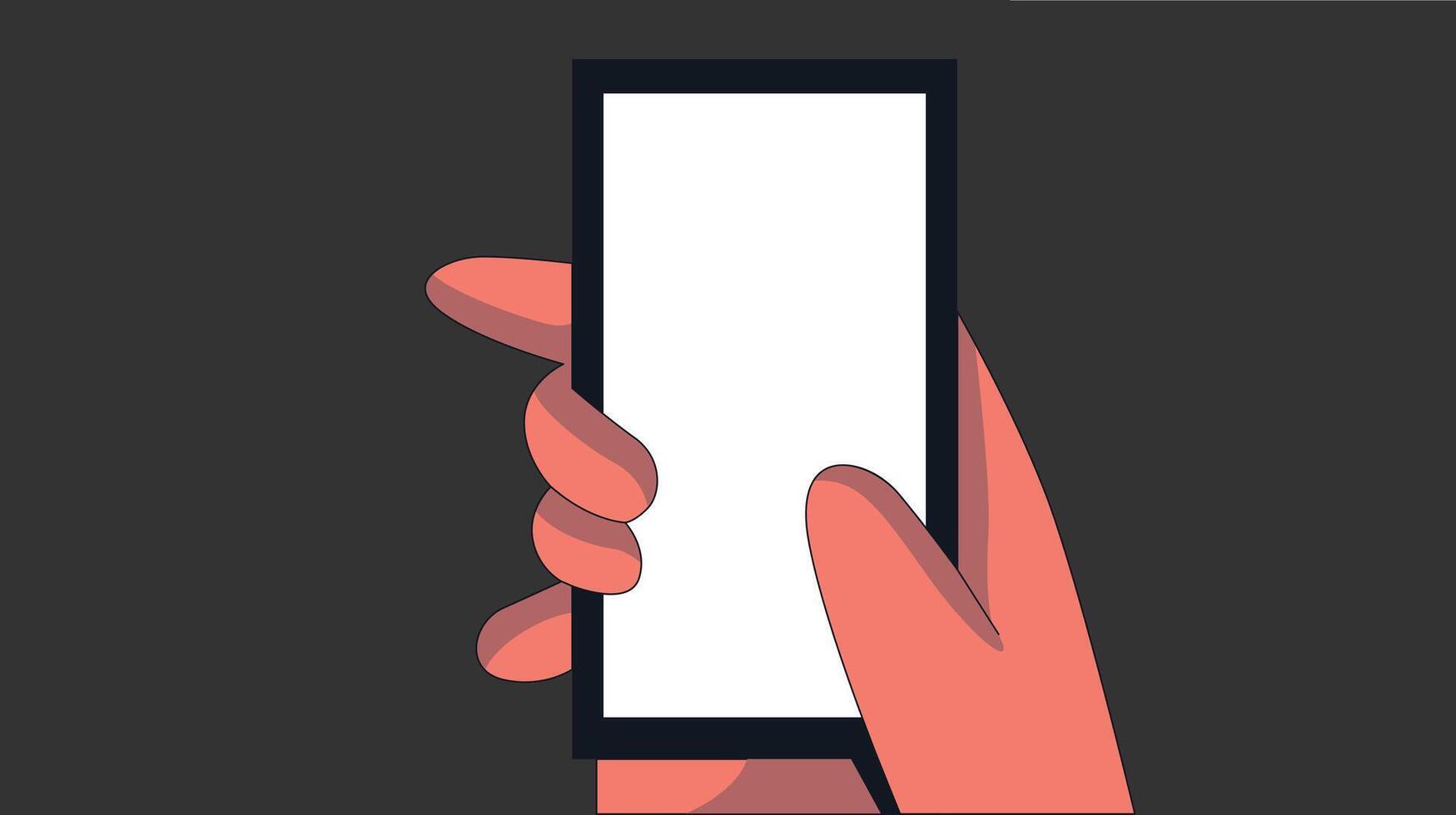 A hand firmly holding a mobile device, representing connectivity, communication, and access to digital tools in today tech-driven world. vector