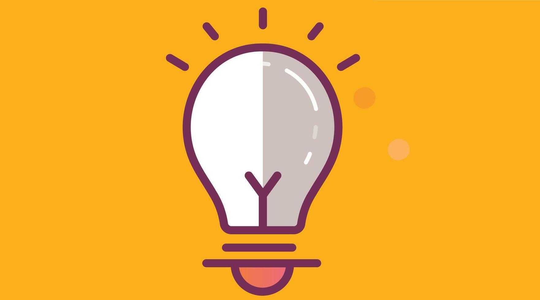 Illustration of a glowing light bulb isolated on a plain background, symbolizing creativity, innovation, and bright ideas with a minimal and modern design vector