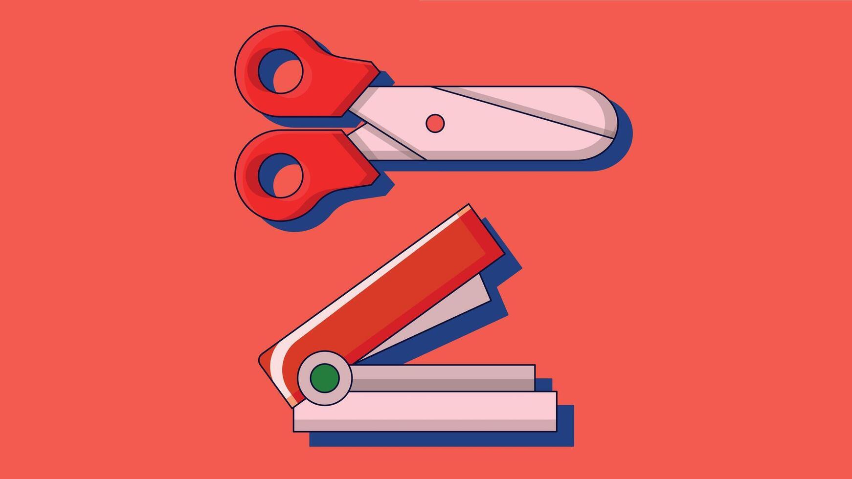 Collection of office and school stationery tools vector