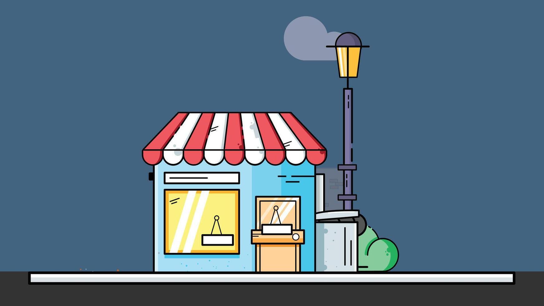 A shop with an old-fashioned style, located on a street. The shop features vintage signage, antique windows, and a classic architectural design vector