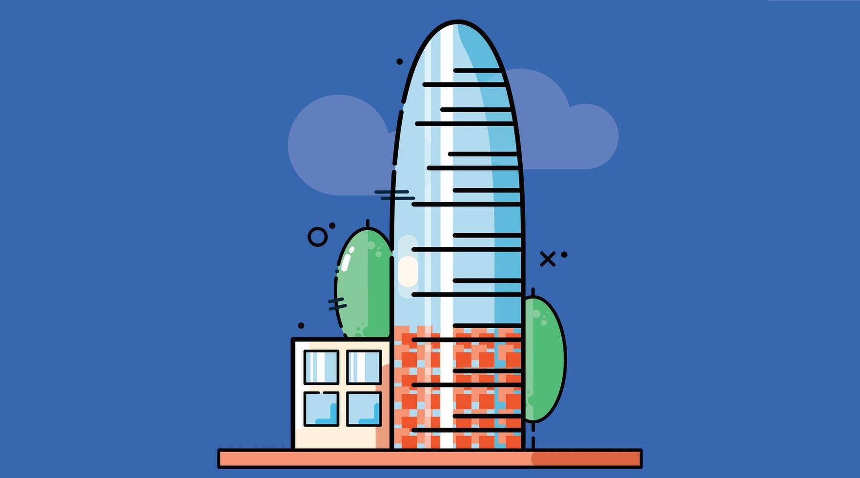 A landmark building isolated on a solid background, symbolizing architectural grandeur and cultural significance vector