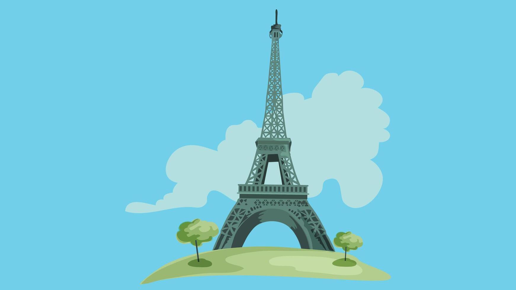illustration of the Eiffel Tower in dark gray, showcasing the iconic Parisian landmark in a simplified and elegant design that emphasizes its architectural structure vector
