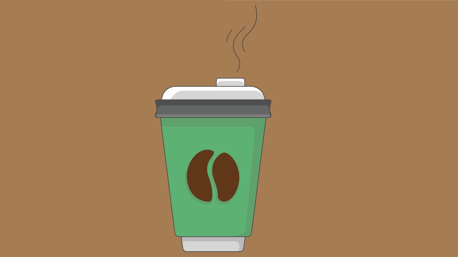 hot coffee cups, each with unique designs and steam rising vector