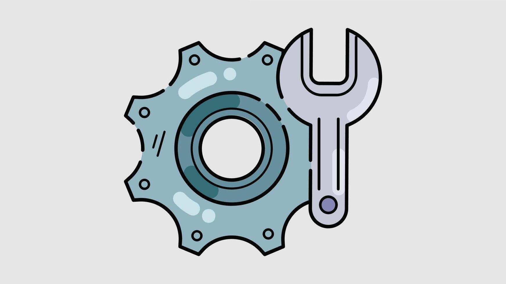 Illustration of a gear box designed for maintenance, showcasing its mechanical components and parts vector