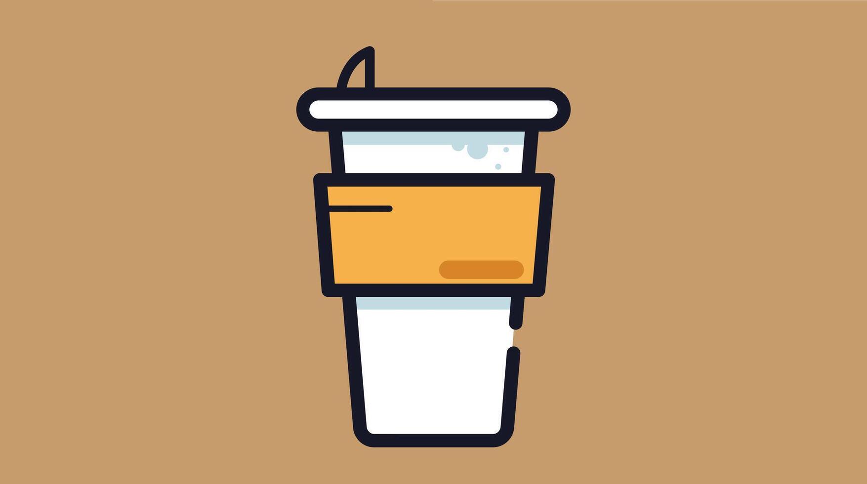illustration of a coffee cup with a lid, commonly used for takeout beverages. The cup features a paper design with a plastic lid, perfect for on-the-go coffee vector