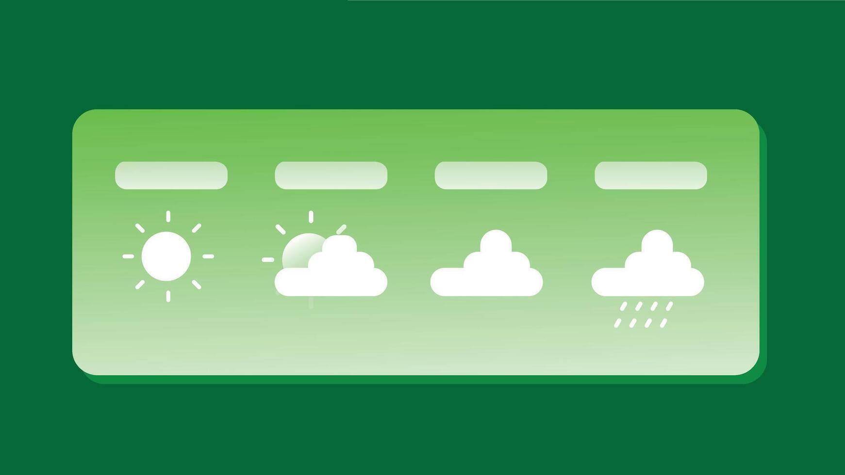 Weather icons representing sunny and cloudy conditions. The sunny icon shows a bright sun with rays vector