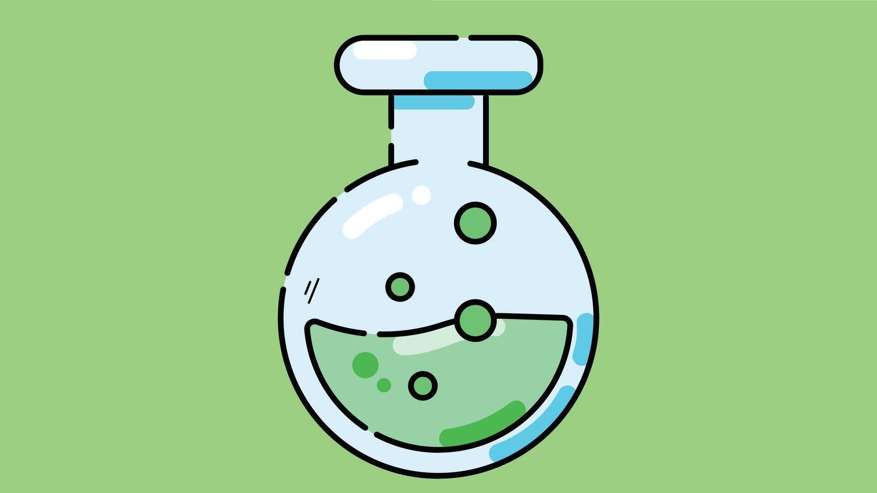 Illustration of lab chemistry equipment used for testing solutions. Includes glassware, beakers, flasks, and tubes arranged for scientific experiments vector