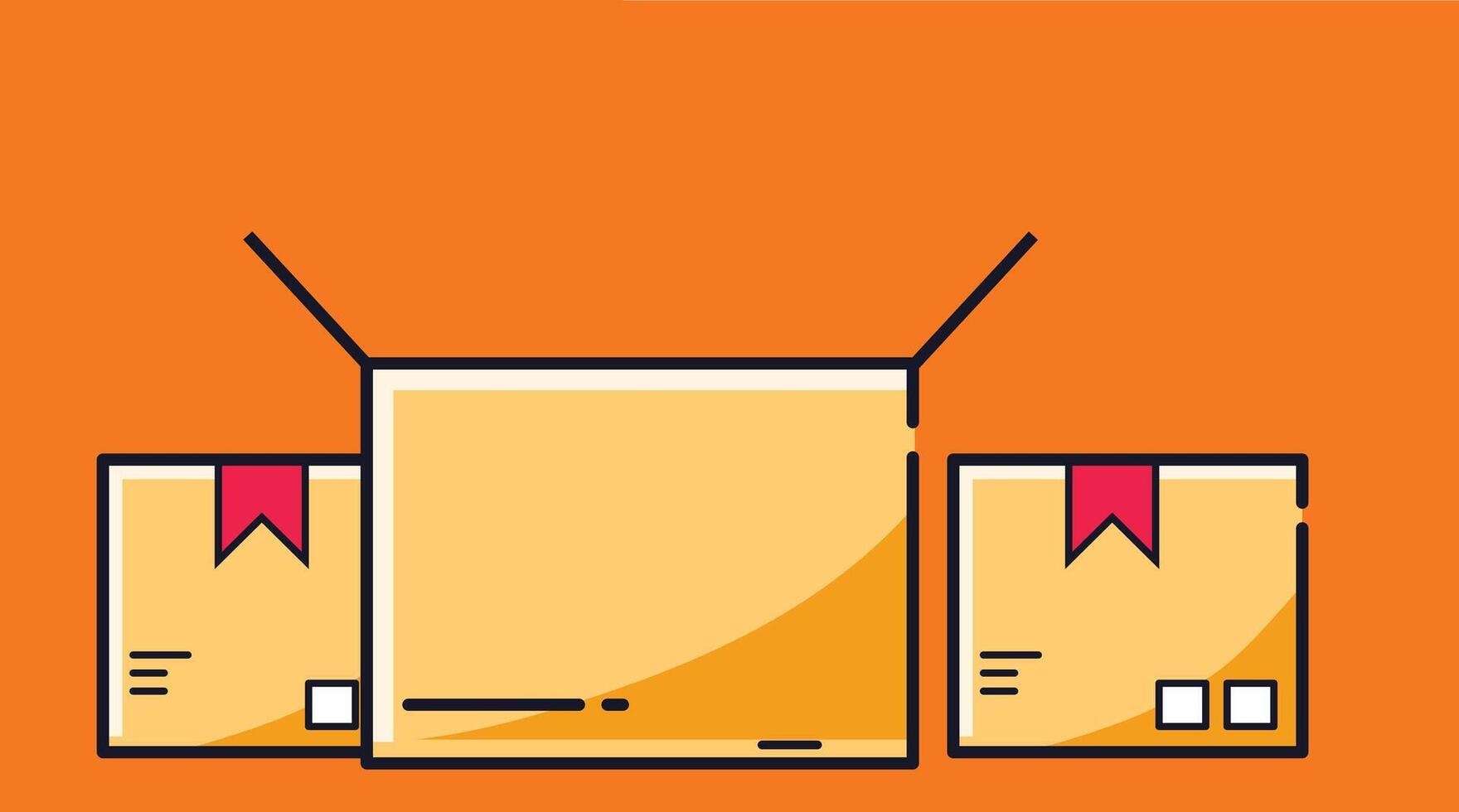 An illustration of a shipping box, ready for delivery vector
